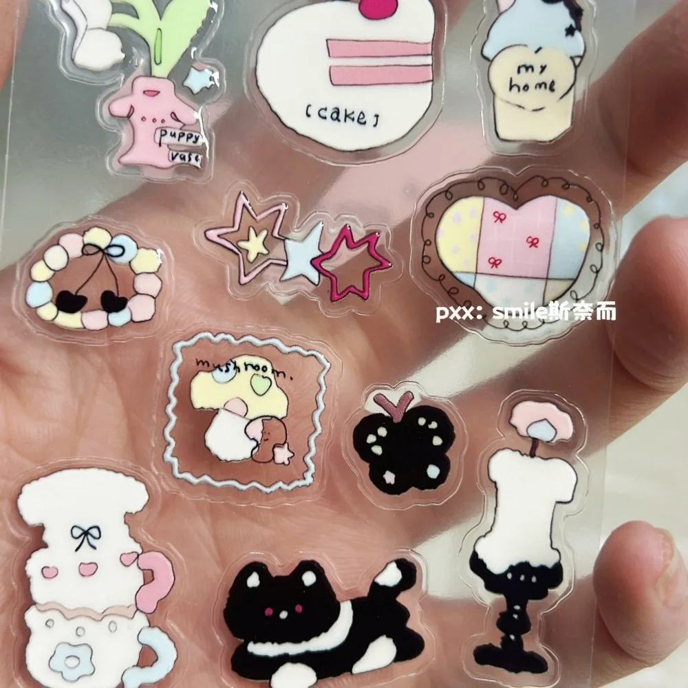 INS abstract kawaii Cat Elephant Jelly Stickers for DIY Mobile Phone Case Decor Scrapbook handmade material Craft Supplies view 5