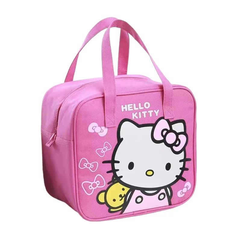 2023 Sanrio Hello Kitty Lunch Bag bambini Picnic grande capacità Kawaii Thermal posate Storage sacchetto cosmetico ragazze studente regalo