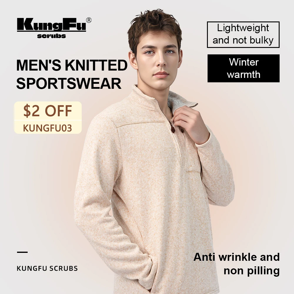 

Mens Knitwear Long-Sleeve Sweater Fleece Jacket Half-Zip Autumn/Winter Warm Sweatshirt Top Outerwear Simple Base Layer