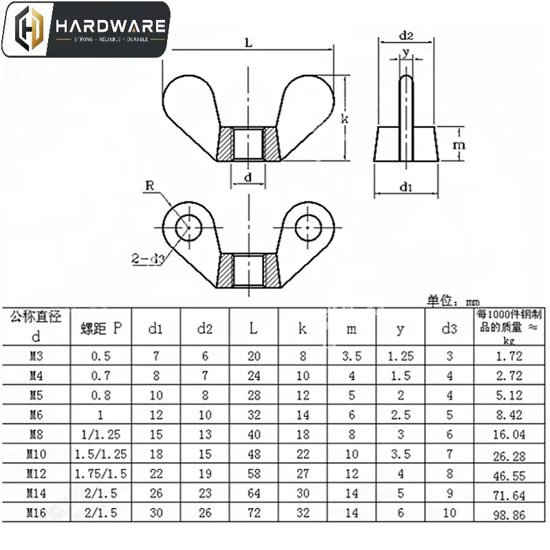 Butterfly Screw M4 M5 M6 M8 M10 M12 M14 M16 304 Stainless Steel Wing Head Thumb Screws Butterfly Sheep Horn Bolt Adjust Bolt