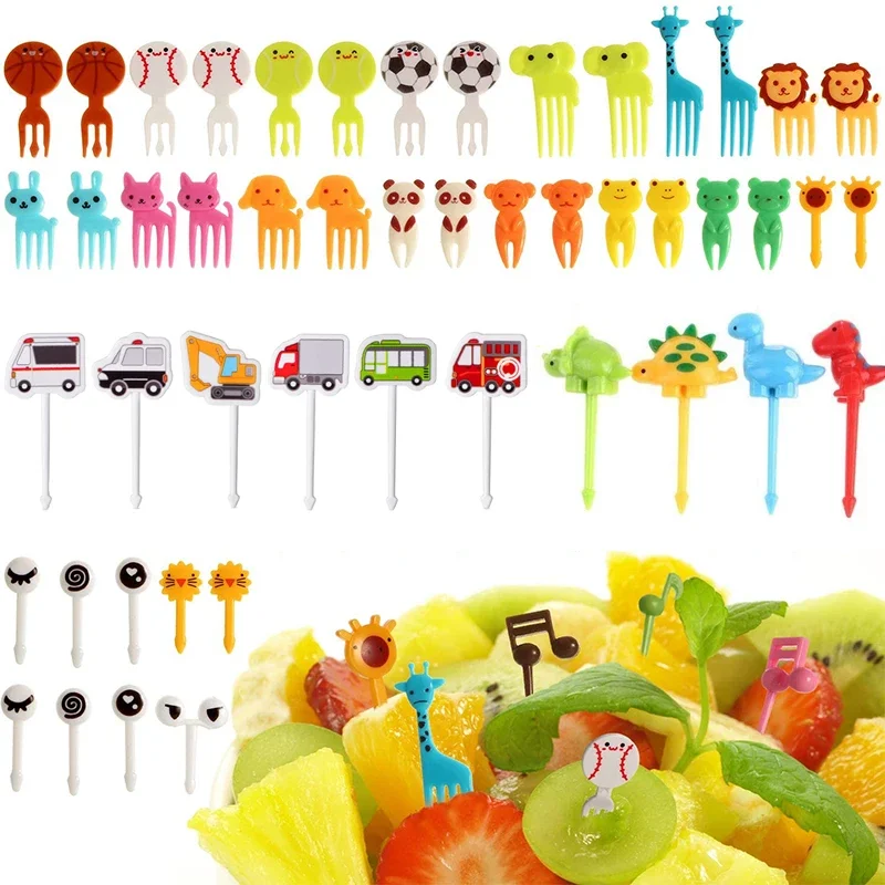 Cartoon mini Fruit ForkCakeForkDessert ForkReusable Animal Bento ForkAmerican StylerFork