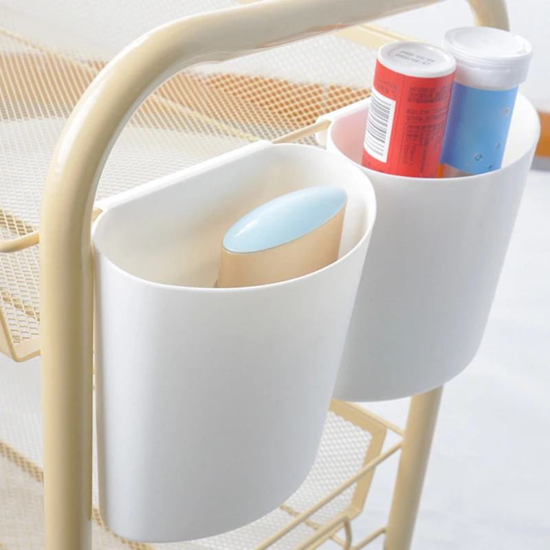 Household Back Hanging Plastic Storage Basket Kitchen Bathroom Mini Organizers Small Things Portable Storage Box Container