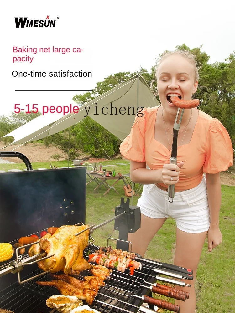 Tqh Buitengrill Binnenplaats Oven Barbecue Grill Draagbare Camping Barbecue Auto Houtskoolkachel