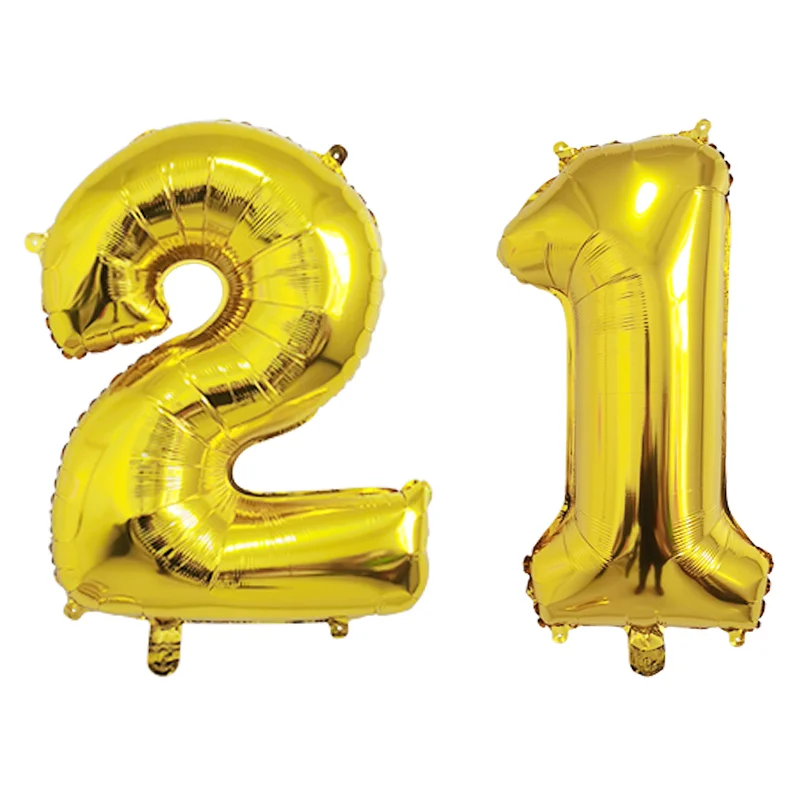 2 pz 32 pollici oro argento nero elio stagnola numero palloncino 16 18 30 40 50 60 70 80 90 forniture per la decorazione della festa di buon