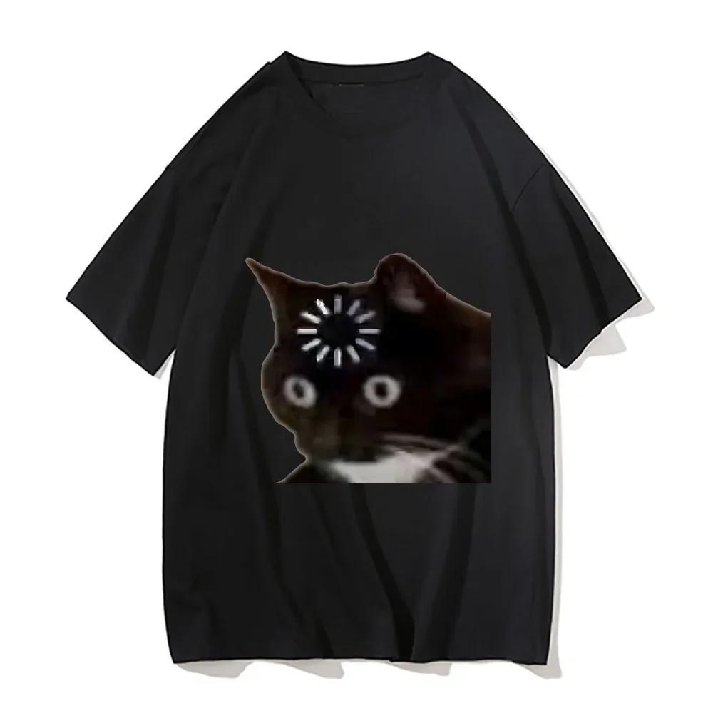 Fun Cat Emotional print loose T-shirt Kawaii summer fashion soft Comfortable cotton short sleeve Y2k Women's Wear Men's
