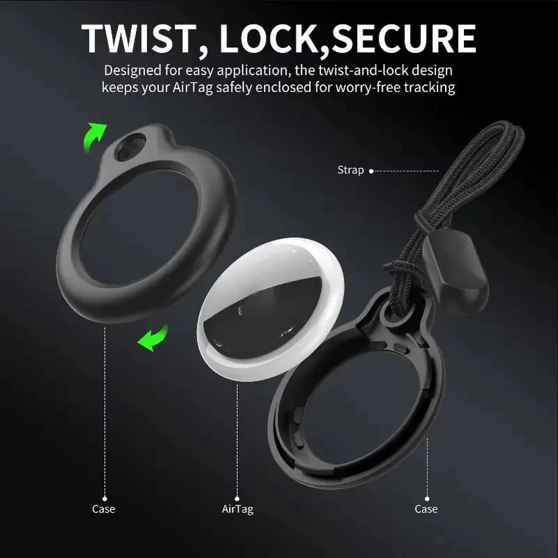 1/2/3/4Pcs AirTag Protective Case With Lanyard, Scratch-Resistant, 360-Degree All-Around Protection, AirTag Keychain Accessory
