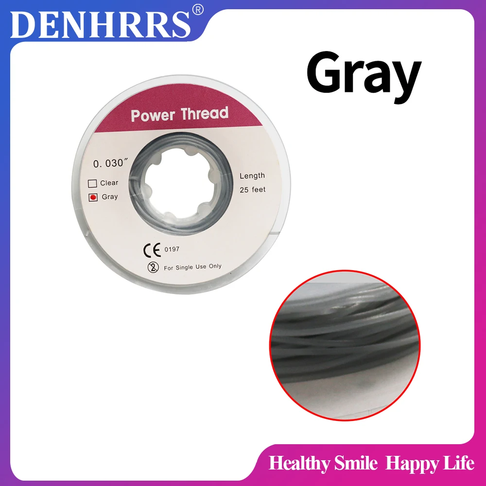 25Feet/Roll Dental Orthodontic Power Thread Dental Elastic Power Solid Thread 0.030