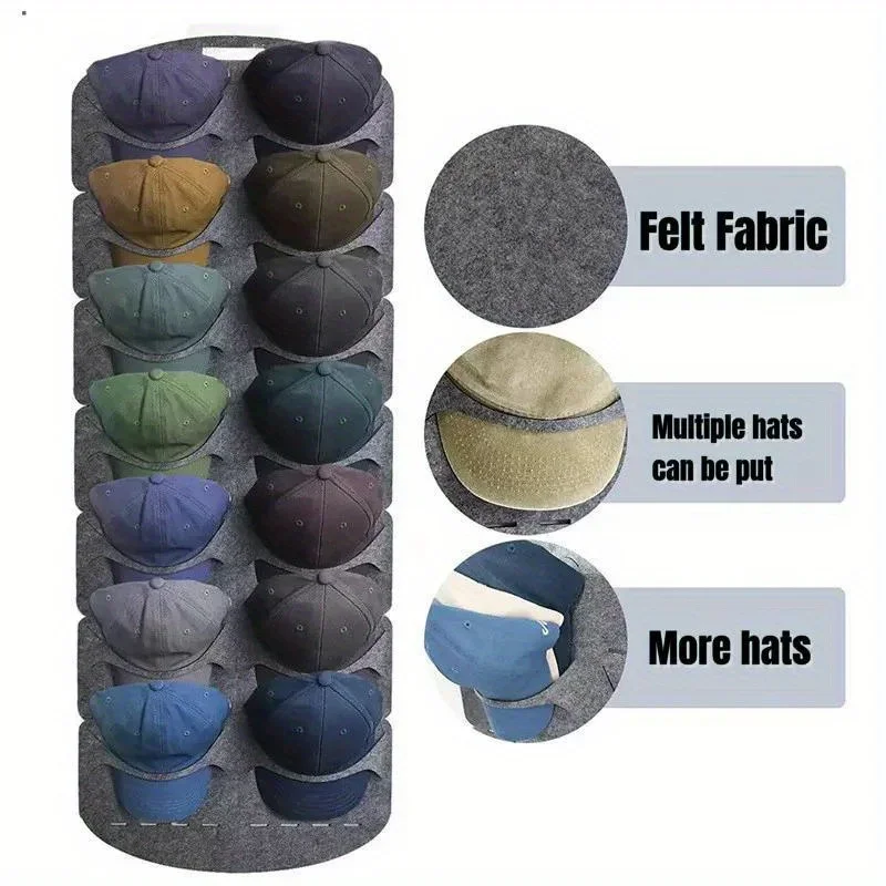 Felt Hat Storage Rack Cap Holder Wall Bag Clip Organizador Closet Baseball Peaked Travel Cap Organizer Wall Mount Hat Racks new view 4
