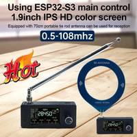 SI4732 0.5-108mhz Pocket Mini Radio LSB USB AM FM Radio with Antenna 1.9inch IPS Screen All Band HF SW MW VHF Radio Receiver