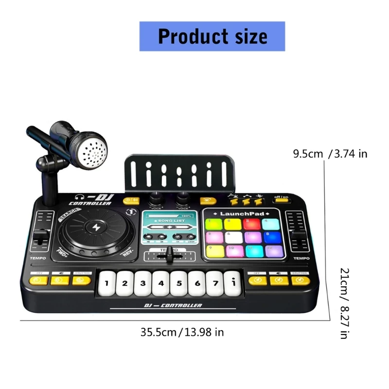 Interactive DJ Mixer Set Music Instrument Toy For Toddler Birthday Party Supply 15UB