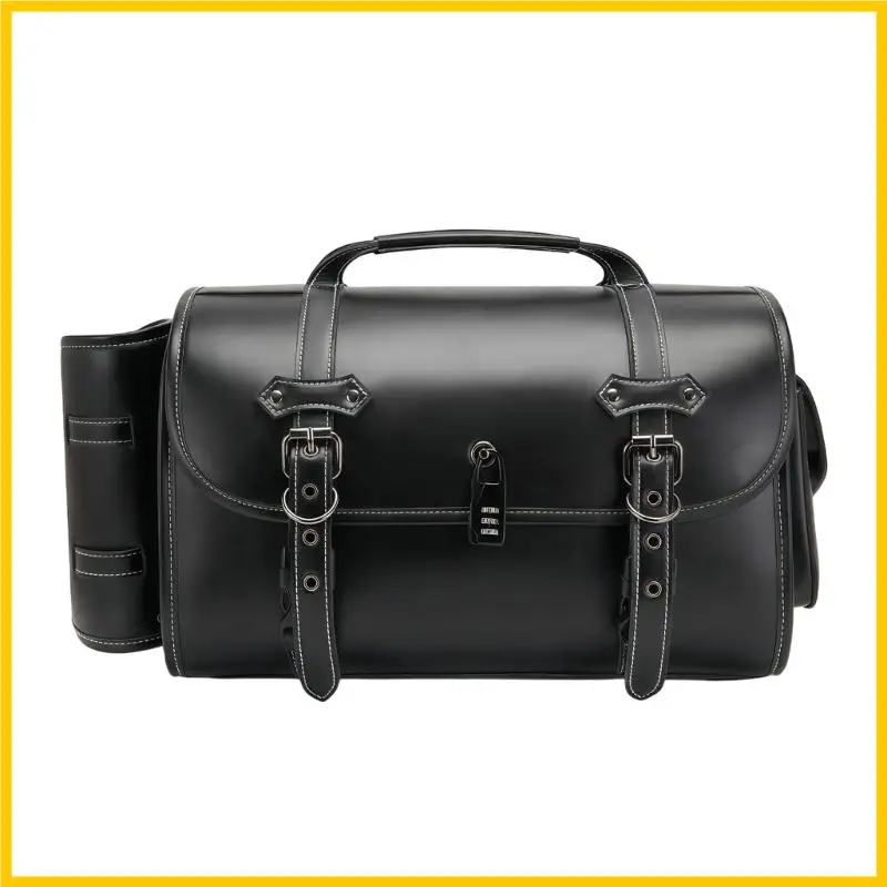 

G5AD Motorcycle PU Tail Trunk Motorbike Suitcase Toolbox Luggage Container Saddlebag