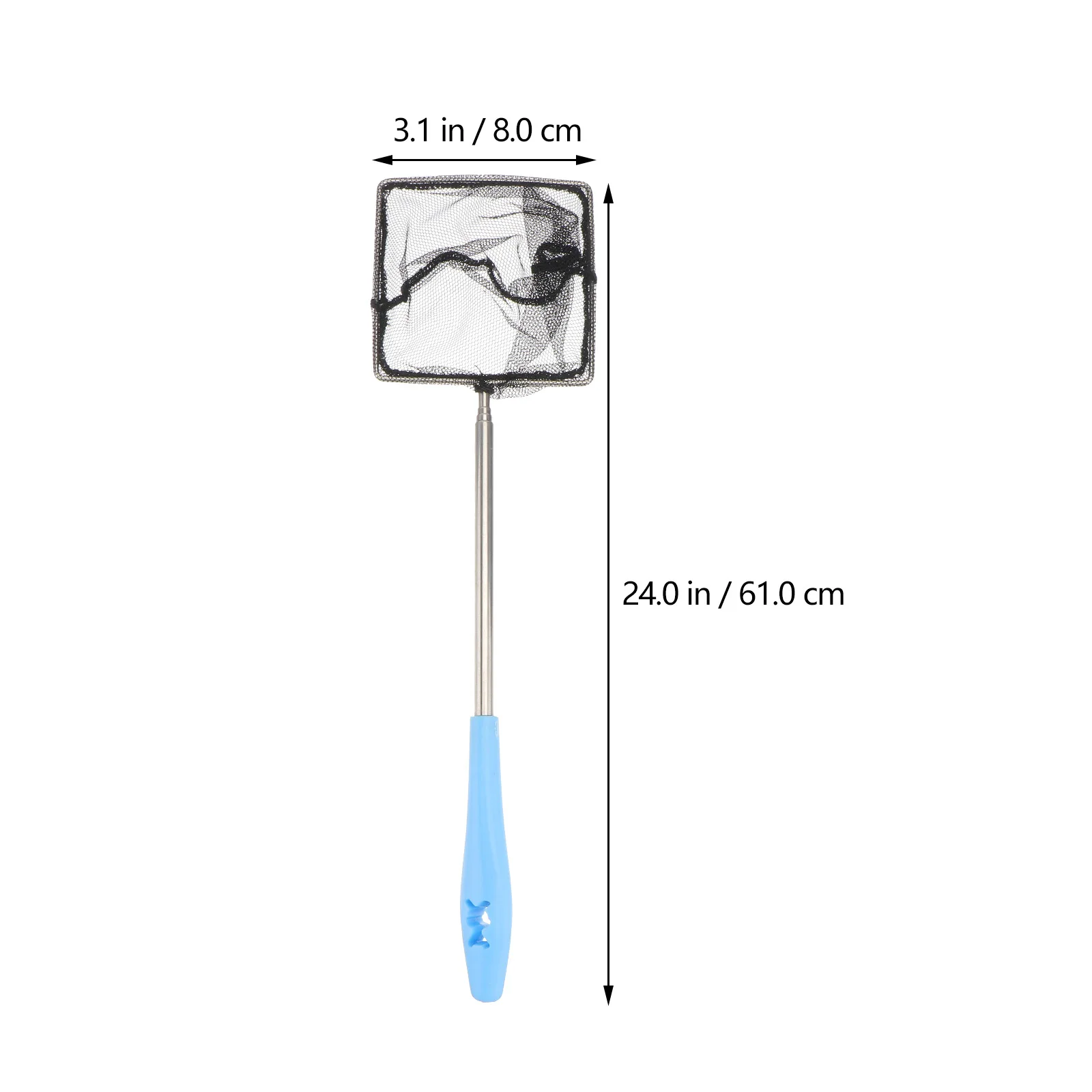 

1Pcs Fishing Landing Net Stainless Steel Foldable Telescopic Pole Square Shape Anti-Sag Mesh for Fishing