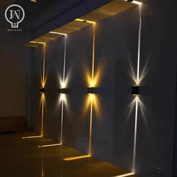 Black aluminum COB outdoor light 6W 10W outdoor waterproof IP65 spotlight wall light porch light up and down wall light