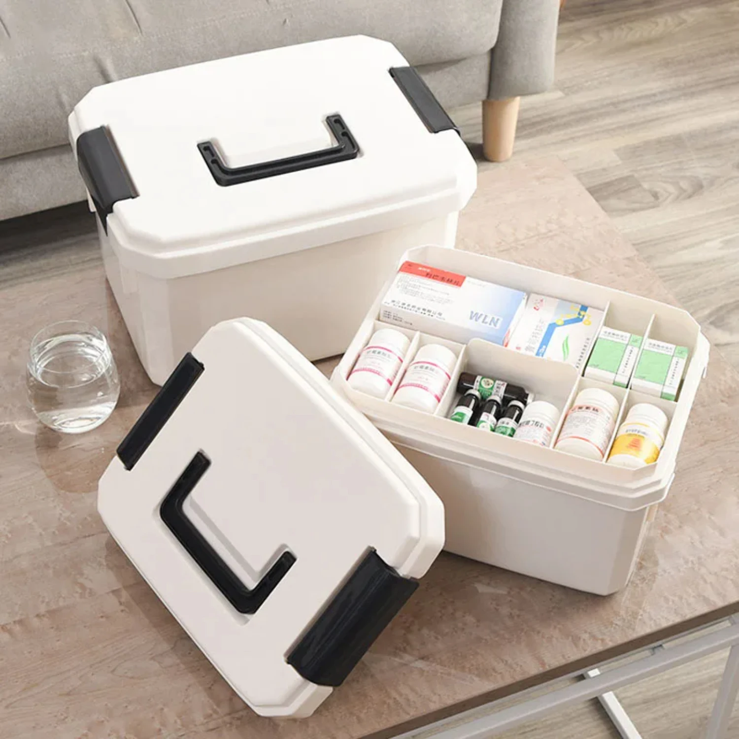 

Household Portable Multi-Layer Medicine Cabinet Multi-Function Plastic Portable Storage Box Hospital Pharmacy First Aid Kit