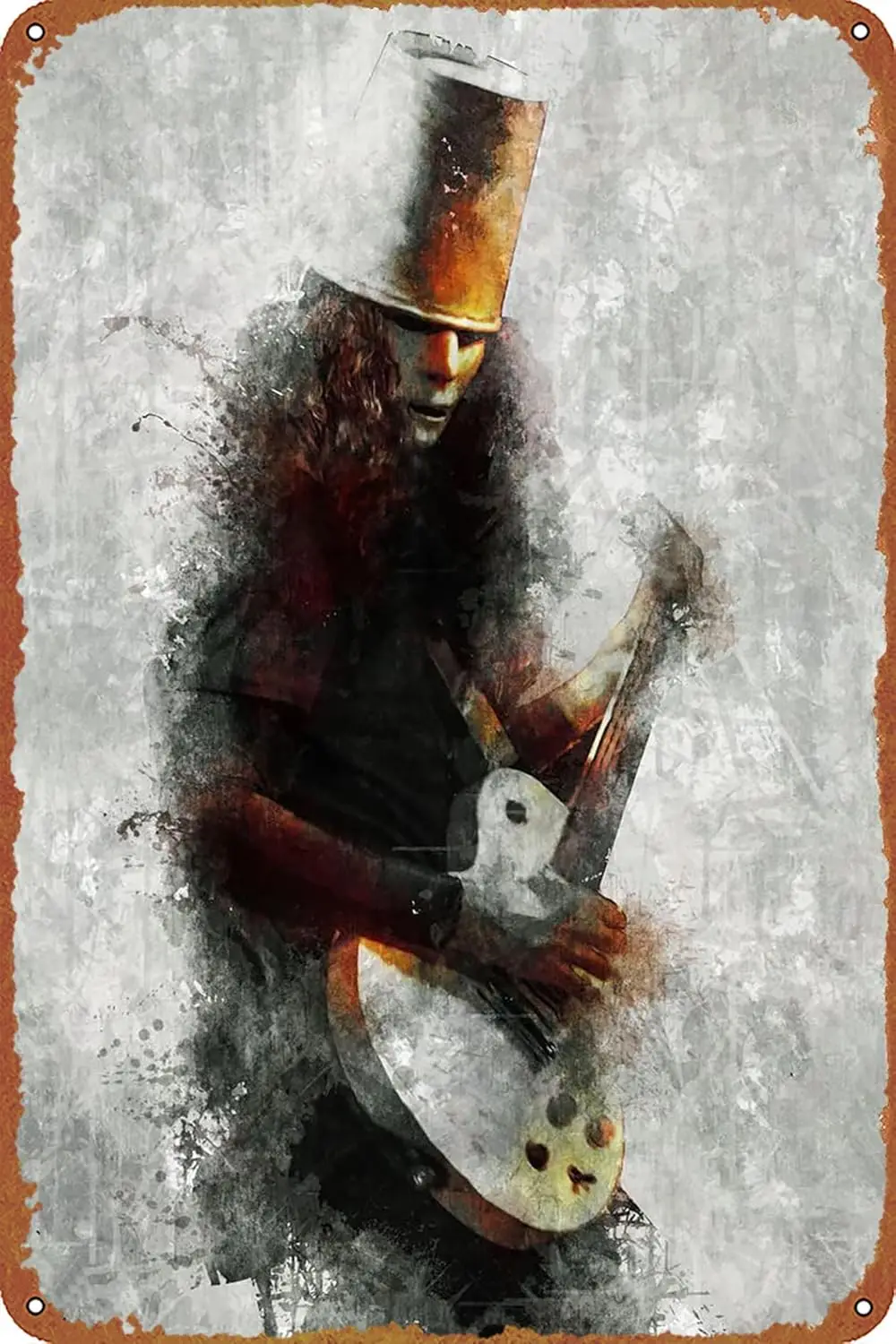 

Музыкальный постер Buckethead, металлическая жестяная вывеска, ретро настенные вывески для дома, кафе, бара, паба, Настенный декор 8x12 дюймов
