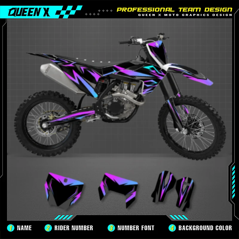 

Queen X MOTOR Custom Motorcycle Graphics Background Decal Stickers Kits For Husqvarna TE FE 2017 2018 2019 TC FC 2016 2017 2018