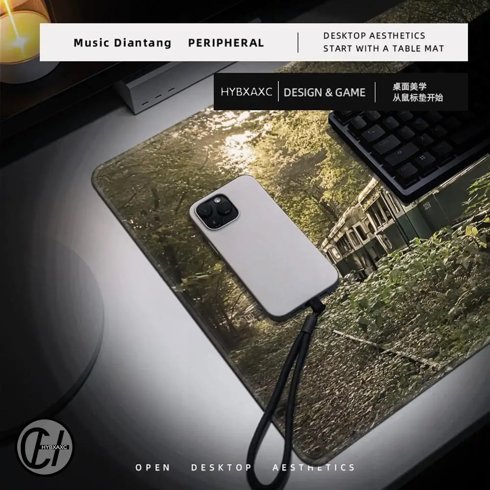 HYBXAXC Mouse Pad Vintage Steam Train Forest Anti-slip Rubber Desk Mat Retro Nature Gaming Office Mousepad