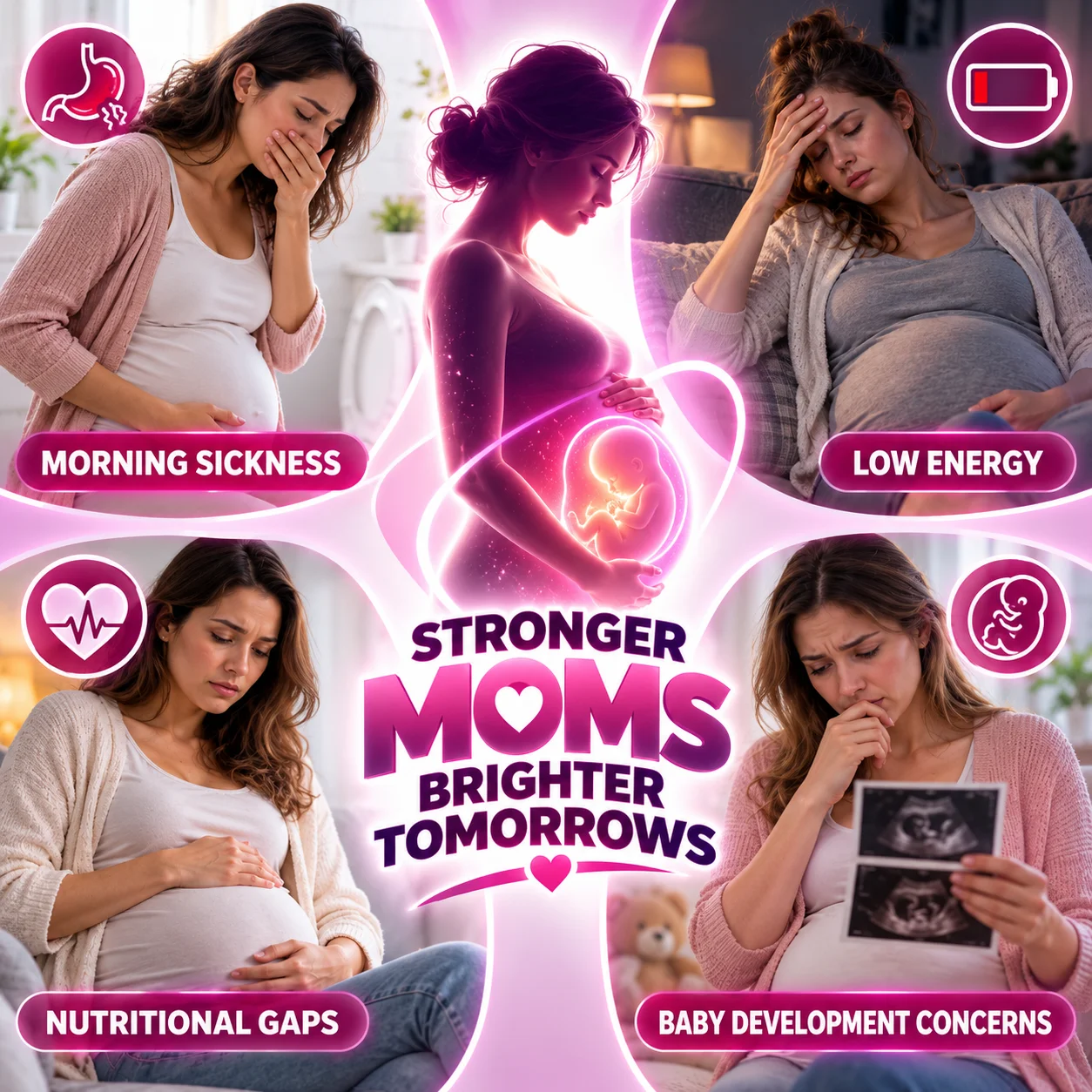 Prenatal Vitamins for Women with Folic Acid Omega 3 DHA, Fetal Brain Development, Pregnancy Multivitamin Nutritional Support