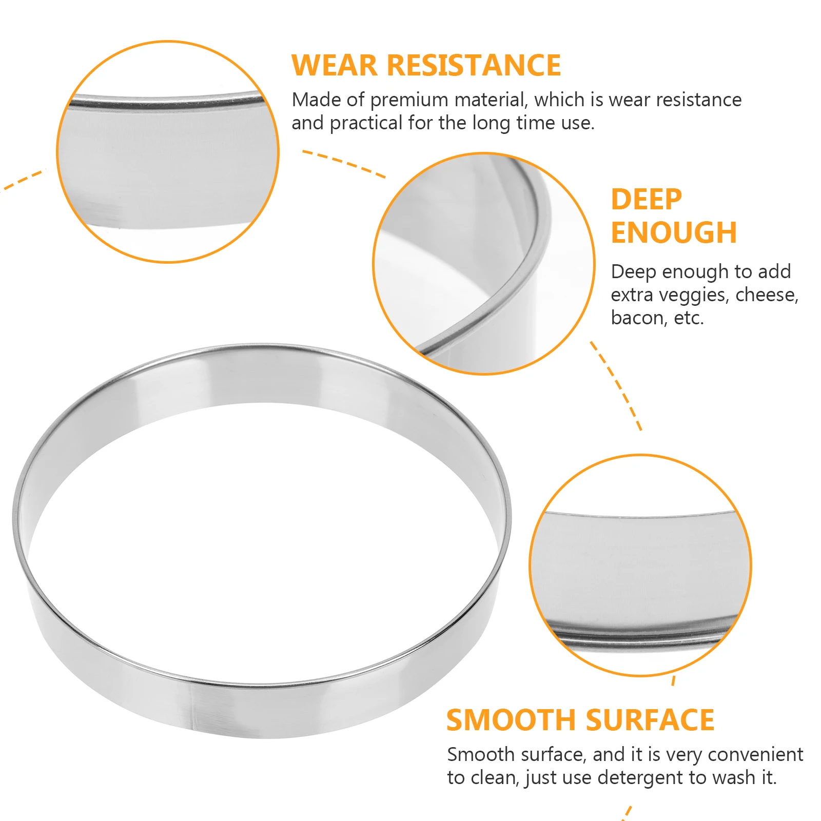 

Premium Saucing Ring Crumpet Baking Tool Round Shaped Heat Resistant Non-Stick Kitchen Utensil For Homemade Scones