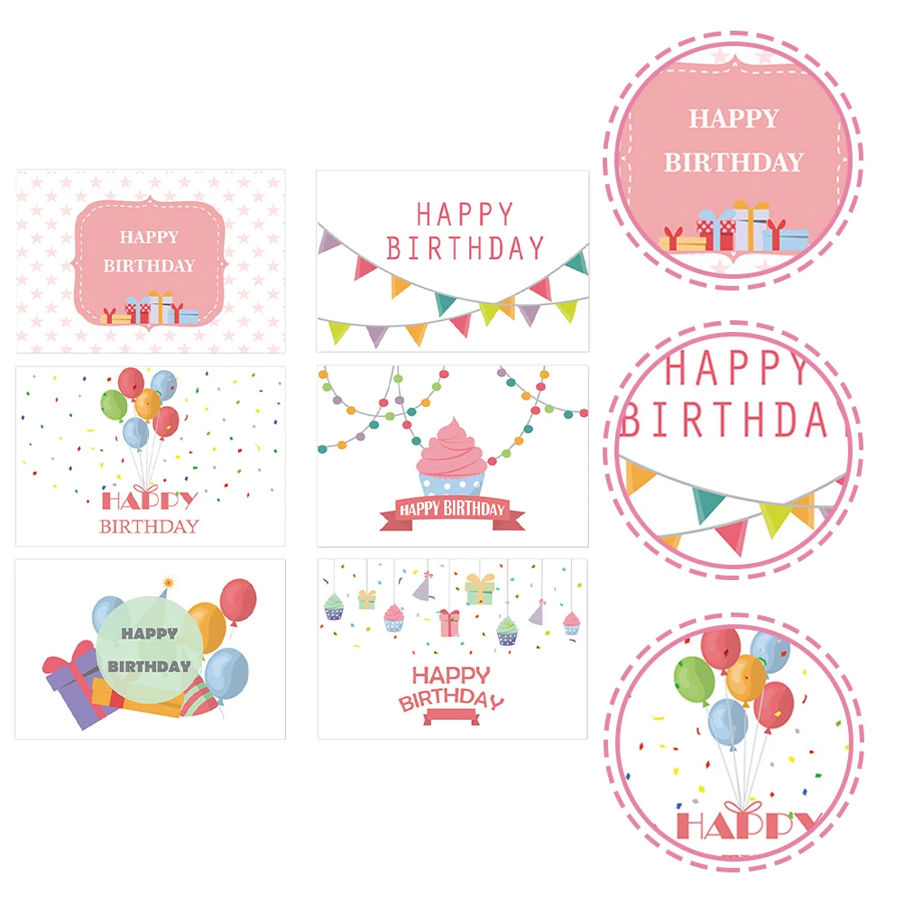 

6pcs Greeting Cards Paper Blessing Cards Foldable Design For Birthday Bulk Lovely Creative Happy Birthday Gift With