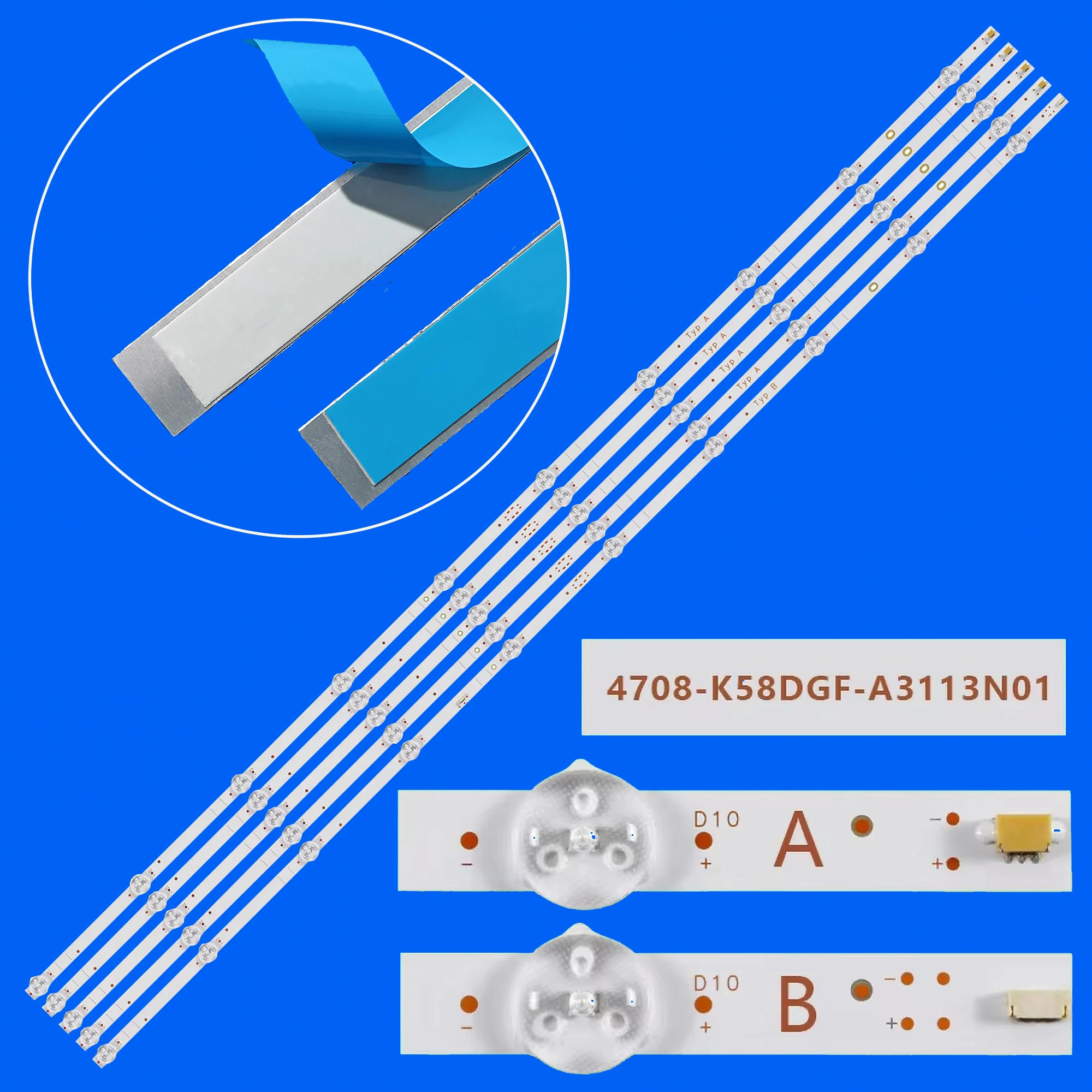 

Лента светодиодной подсветки для 4T-C58EL8UR PTV58G10 E450AC58R 58KB527 PTV58G10AG11SK PTV58GAGSKSBL K580WDGF A3 4708-K58DGF-A3113N21