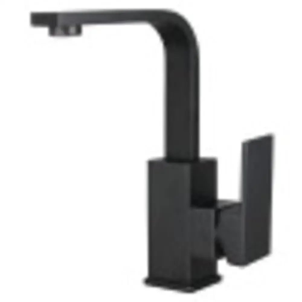 Matte Black Brass Bathroom Faucet Single Handle Deck Mount Pop-Up Drain 1.2 GPM ADA Compliant