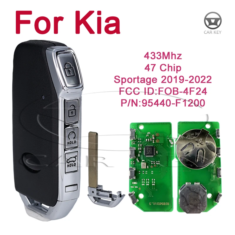 Car Remote Key for KIA Sportage 2019 2020 2021 2022 Keyless Go Car Keys 434MHZ ID47/PCF7938 P/N: 95440-F1200 FCC ID:FOB-4F24