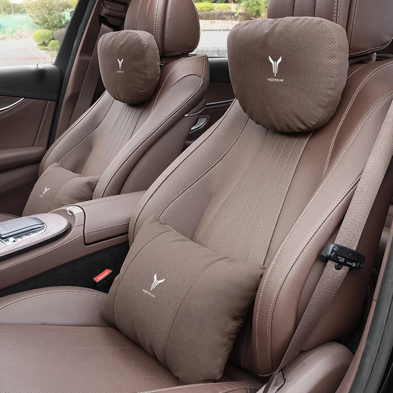 For Dongfeng VOYAH FREE Dreamer PHEV Suede Car Headrest Neck Support Seat Lumbar Cushion Breathable Soft Neck Pillow Accessories