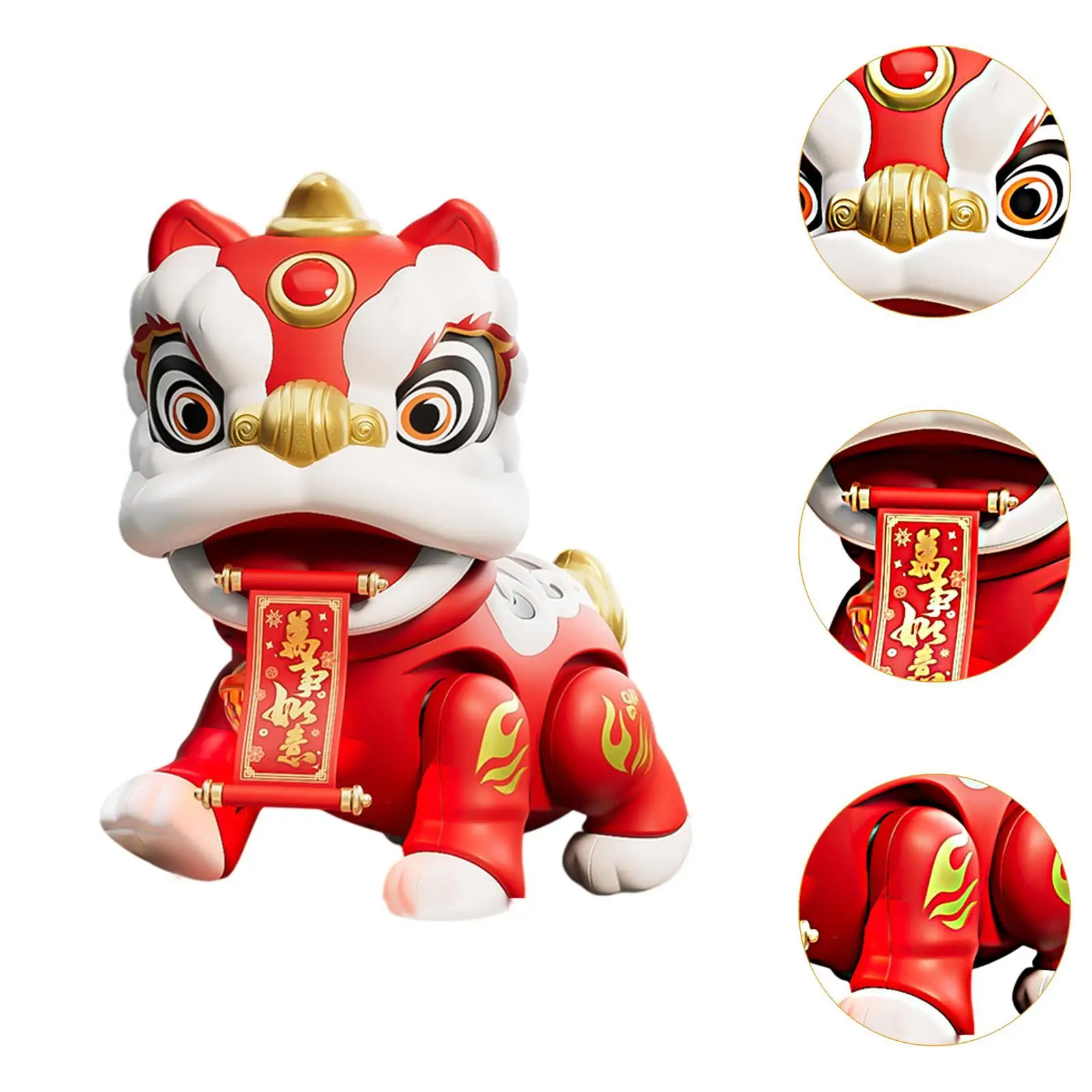Electric Dancing Lion Walking Toy with 360 Degree Rotating Music Lights for Toddlers Educational Interactive Holiday Present