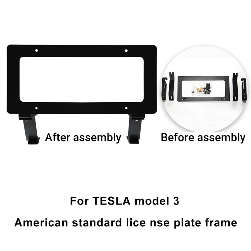 Voor Tesla Model 3/Y 2023 Energie Kentekenplaat Frame Kant Auto Front Modificatie Onderdelen Kentekenplaat Houder Auto Accessoires