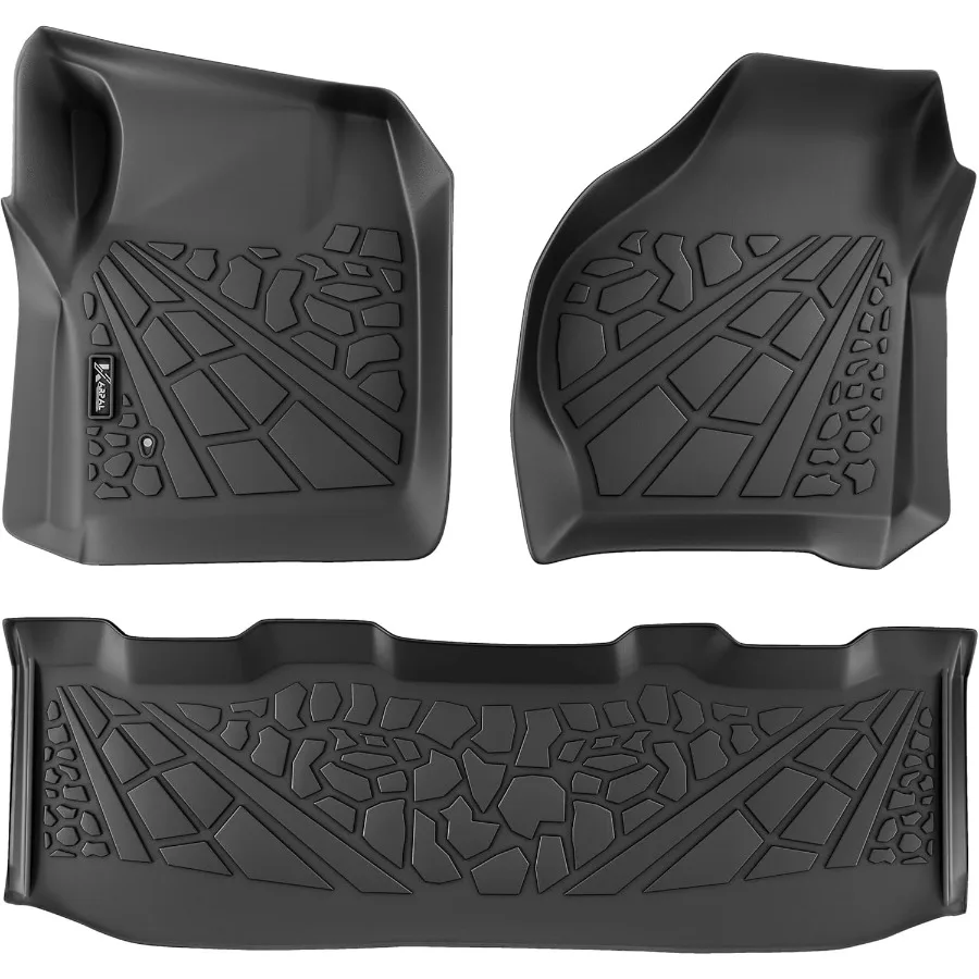 

Custom Fit All Weather Floor Mats for 19992007 F250 F350 F450 Super Duty Crew Cab Durable TPE Material Full Coverage Protectio
