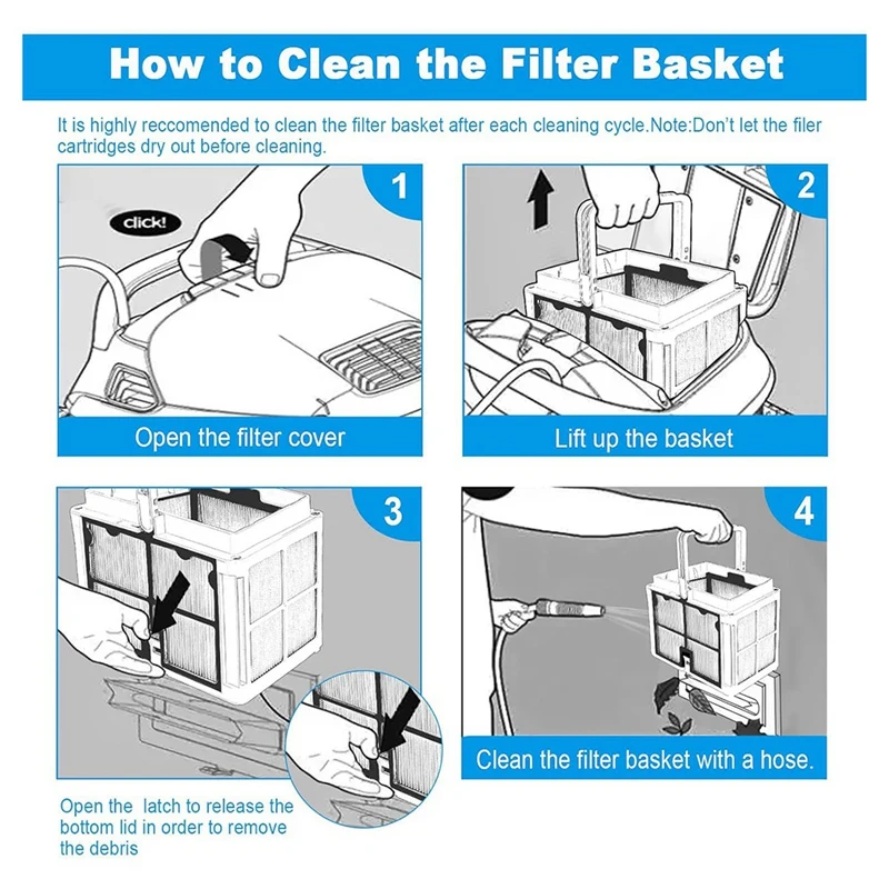 9991460-R1 Ultra Fine Filter Basket For Robotic Pool Cleaners Compatible With E10, S50, S100 DX3