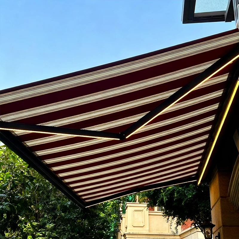 Luxury Garage Carport Canopy Full Cassette Retractable Awning with Remote Control Thickened Aluminum Alloy Durable Sunshade