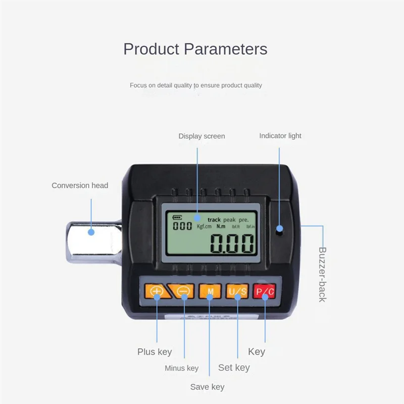 

Самый динамометрический ключ с цифровым дисплеем, 1/4 дюйма, 3/8 дюйма, 1/2 дюйма, динамометрический ключ с цифровым дисплеем, адаптер крутящего момента, инструмент для ремонта автомобильного велосипеда, 1 шт.