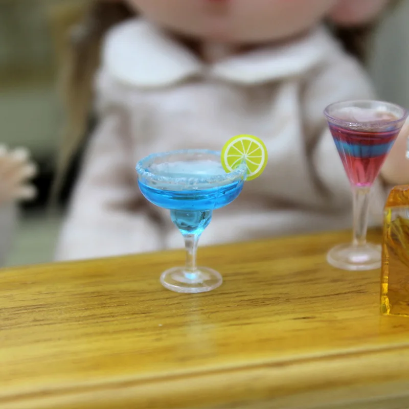 1:12 لطيف مصغرة الغذاء نموذج دمية الملحقات كوكتيل سلسلة الحانة المشهد التصوير الدعائم دمية ديكورات منزلية اللعب