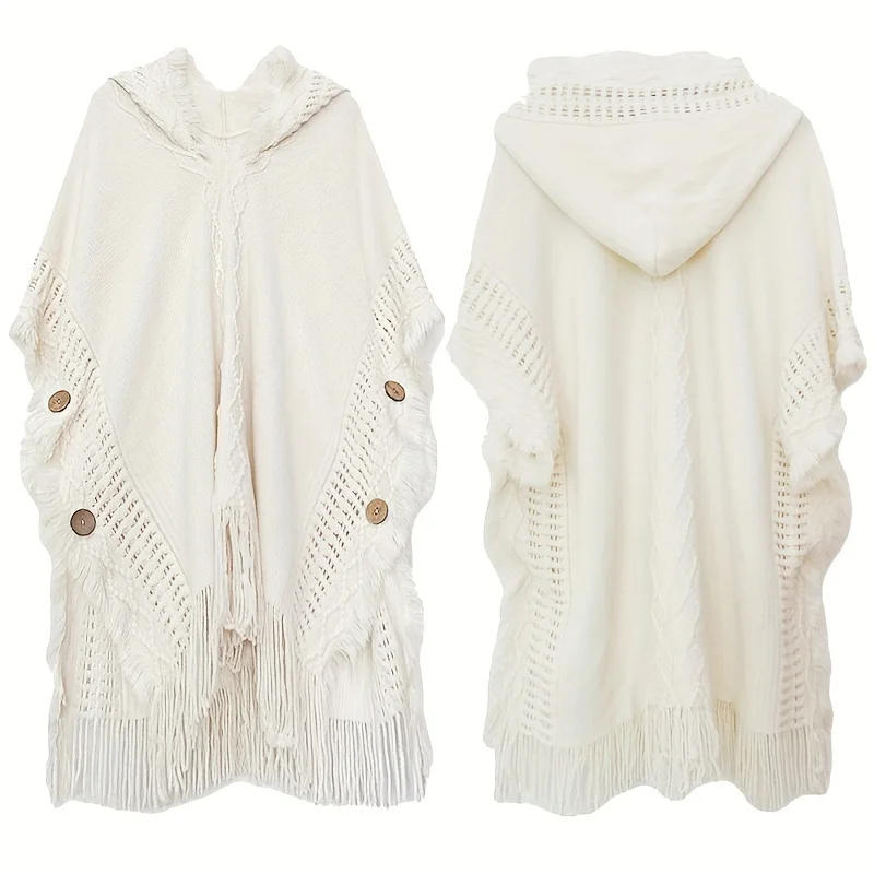 

White Bohemian Fringe Shawl. Long-sleeve, sun-proof & breathable. Perfect for spring & autumn. Hand wash only. Shop now!