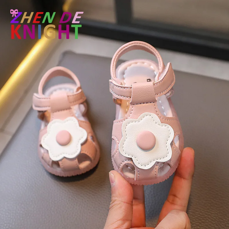 

Summer Girls Baby Sandals Small Children Cute Princess Shoes Infant Closed-toe Sunflower Soft Sole Shoes Toddler 0 To 1