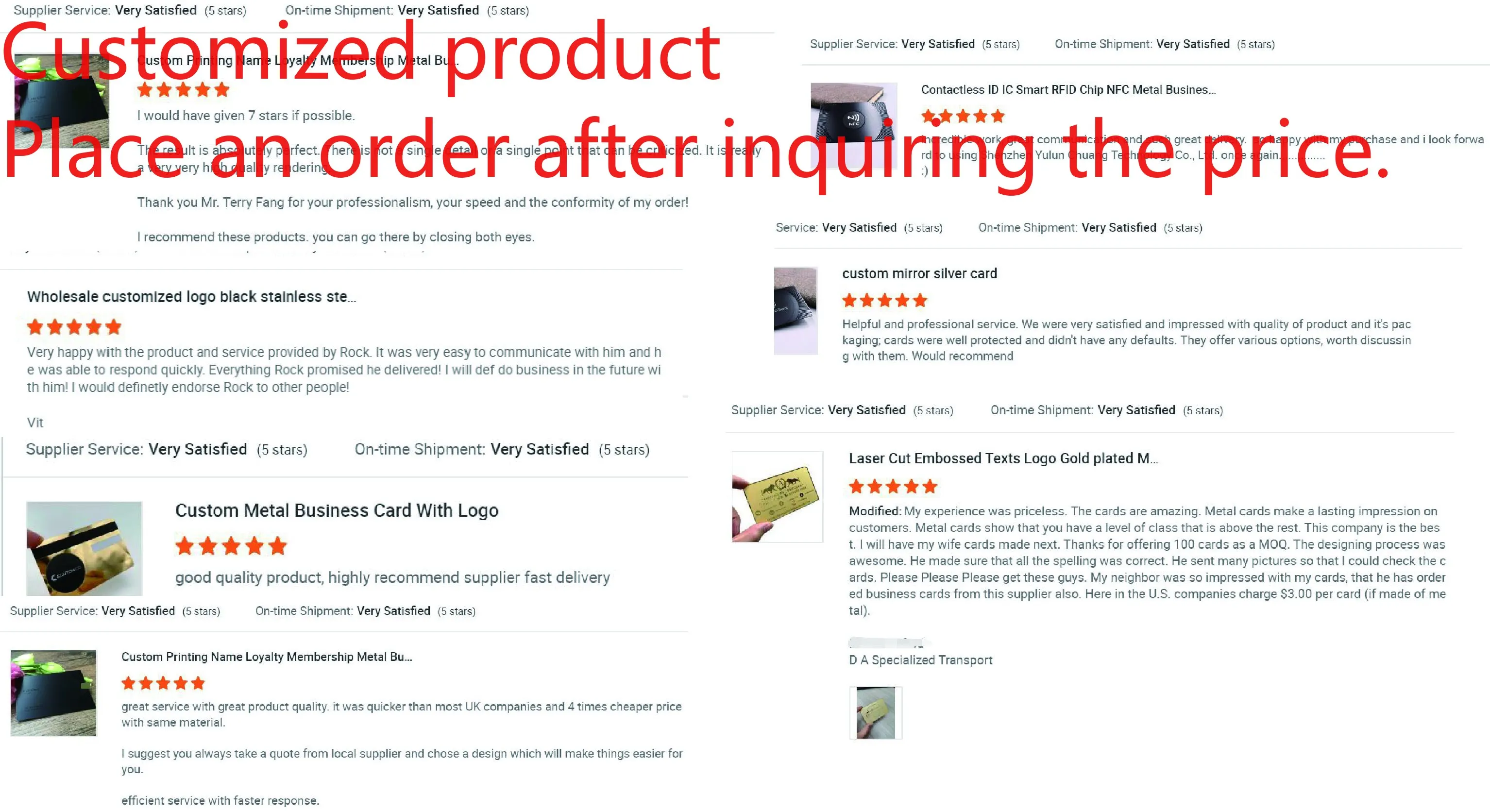 Customized product Luxury Rose Gold Brushed Stainless Steel Metal Business Cards