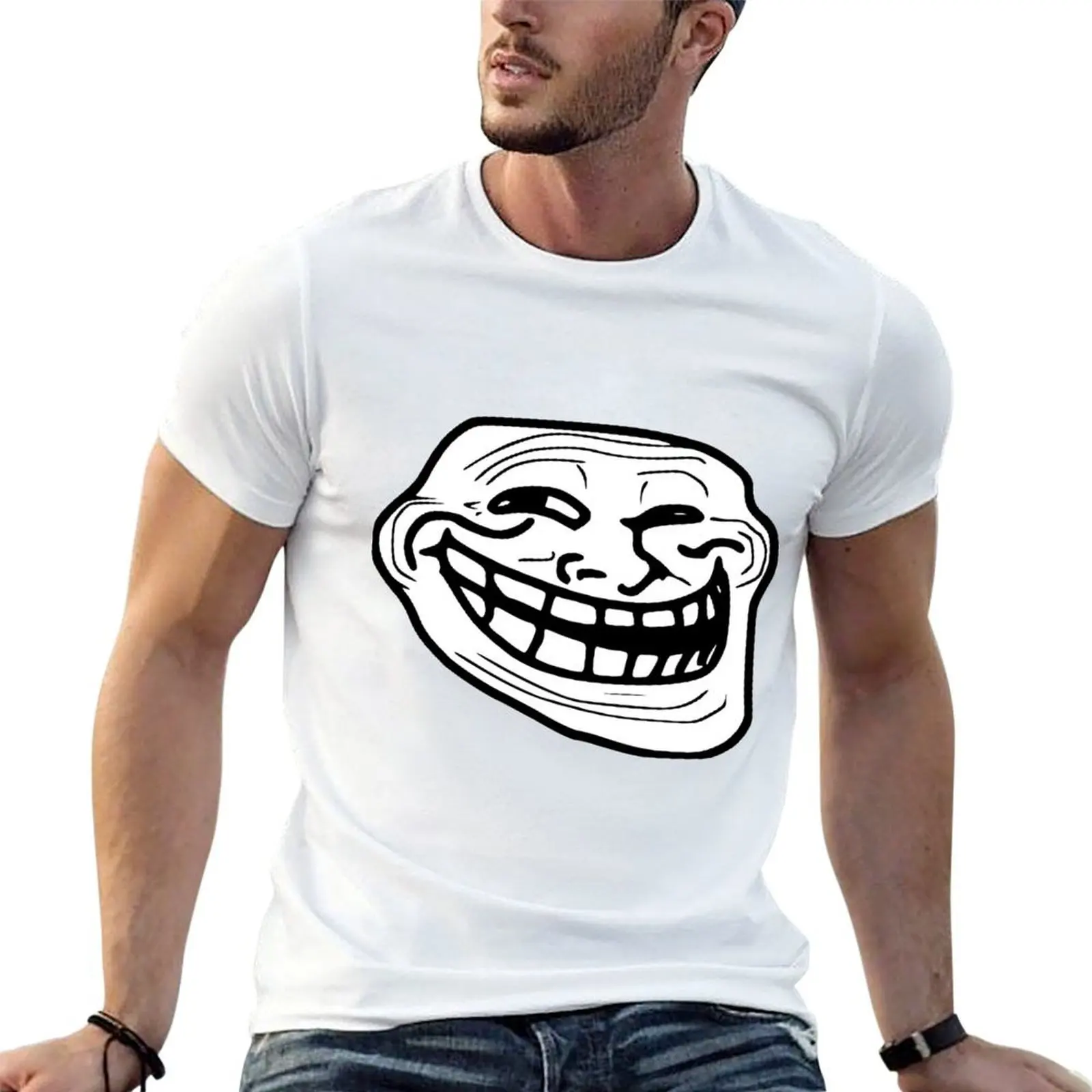 Camiseta Trol Face para hombre, camiseta de lujo para hombre, 100% algodón, camisetas de marca de lujo para hombre, camiseta de marca de lujo de alta calidad