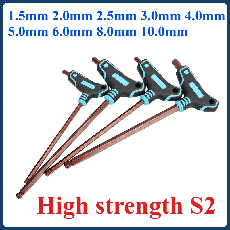 

High-strength S2 Allen Wrench T-shaped T-hexagonal Screwdriver with Handle1.5mm 2.0mm 2.5mm 3.0mm 4.0mm 5.0mm 6.0mm 8.0mm 10.0mm