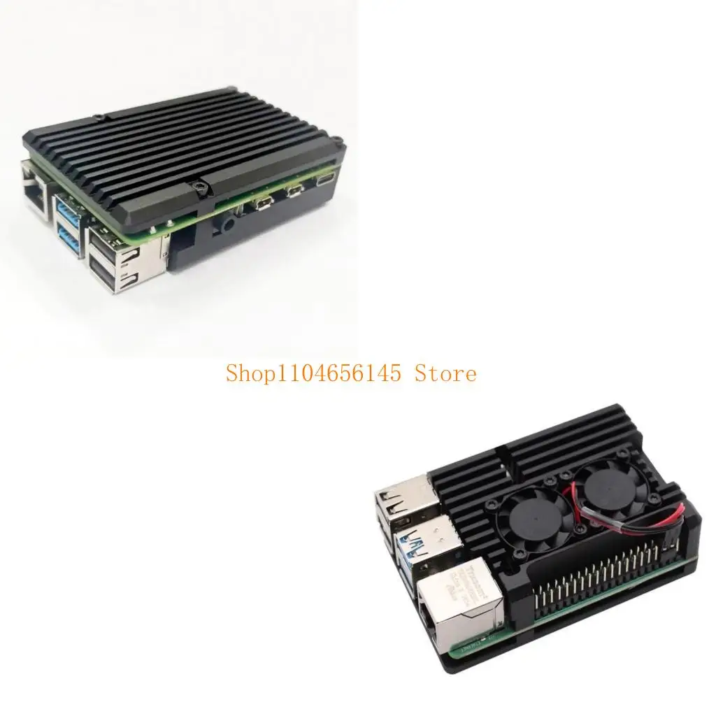 

5asd Efficient Cooling Pi 4B Armors Case Aluminium Alloy Shell for Raspberry Pi4B with Double Fan for Overheats Protections