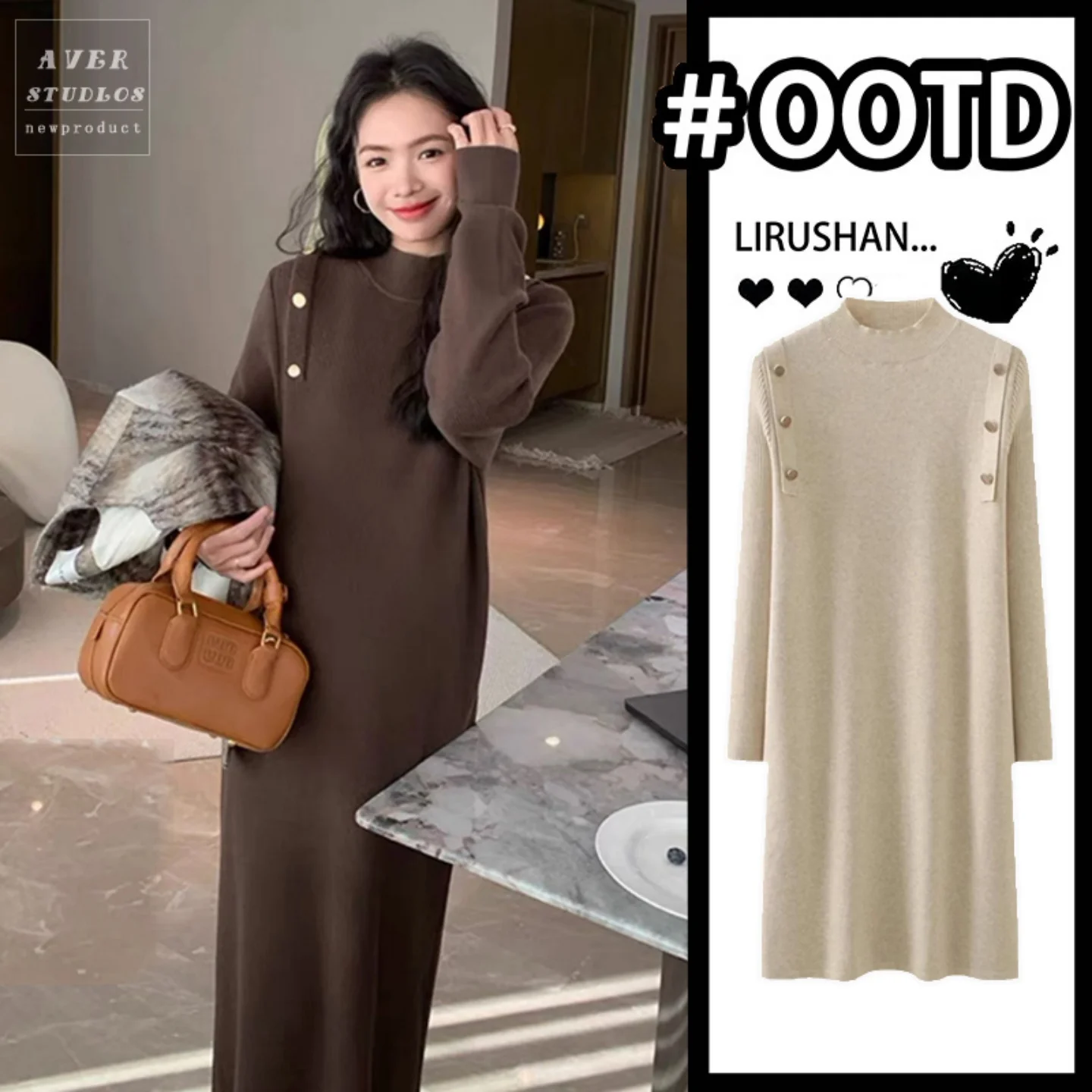 set-gonna-lunga-in-maglia-materni-dr-spring-per-donne-in-gravidanza-stile-coreano-con-dettagli-a-bottoni-vita-media-alta-per-uso-quotidiano