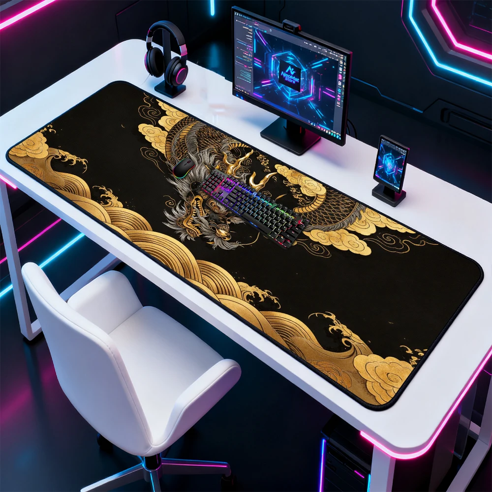 Gaming Mousepad 1200x600 Playmat Dragon Desk Pad Rubber Office Carpet Game Mats Japan Desktop Accessories Keyboard Pad 1500x600