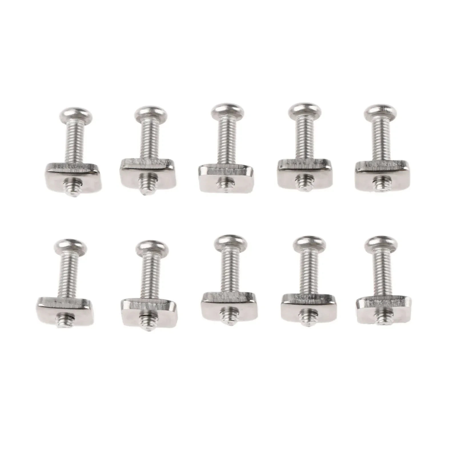 10 Pcs Stand Up Paddle Board & Surfing Surfboard & Longboard & SUP Center Sliding Fins Box Plate Stainless Steel Screws M5*23mm