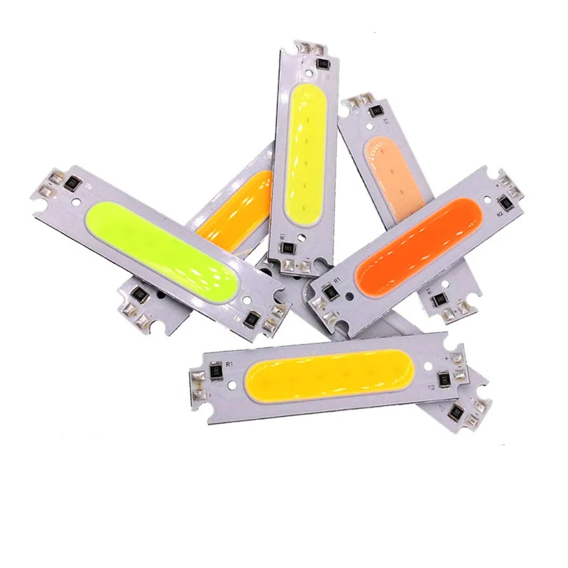 5/10Pcs DC12V 2W 60*15MM COB Light Chip LED COB Bar Light Floodlight Beads Warm White/Red/Green/Blue/Yellow COB Chips for DIY