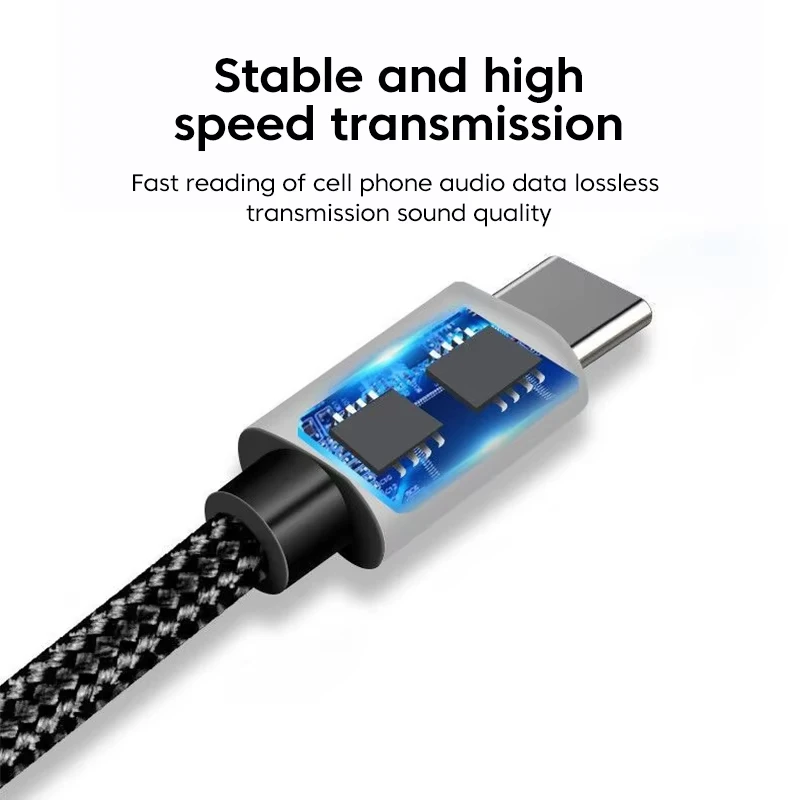 Type C to 3.5mm Aux Audio Cable Headphone Jack Adapter Car Speaker Music Play Stereo Sound Connect