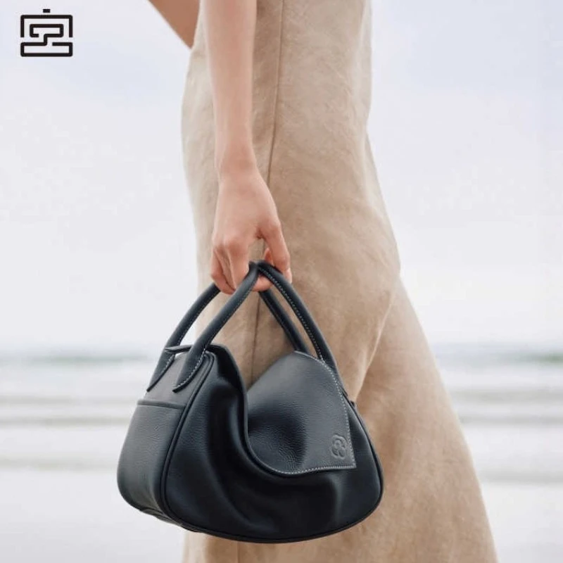 GONGXUAN Сумка через плечо Yuanbao Сумка из натуральной воловьей кожи в форме подушки с одним ремешком через плечо Пригородная сумка подмышками