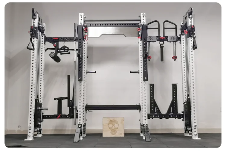 معدات اللياقة البدنية عالية الجودة متعددة الوظائف لصالة الألعاب الرياضية قوة سميث آلة القرفصاء نصف الطاقة رف الفولاذ المقاوم للصدأ للاختيار #3