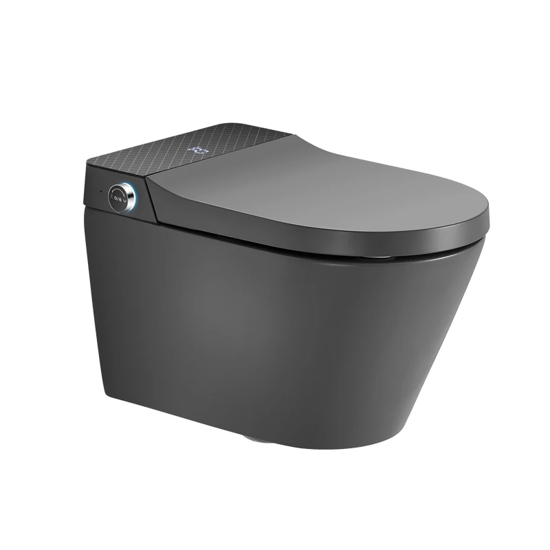 Gray Auto Sensor P Trap Intelligent Toilet Ceramic Wall Mounted Smart Toilets