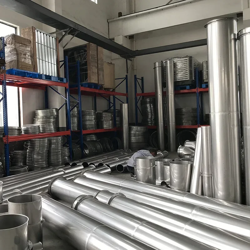 Duto de ar de aço inoxidável 304, tubo soldado, tubo de ventilação, formato redondo para sistema HVAC